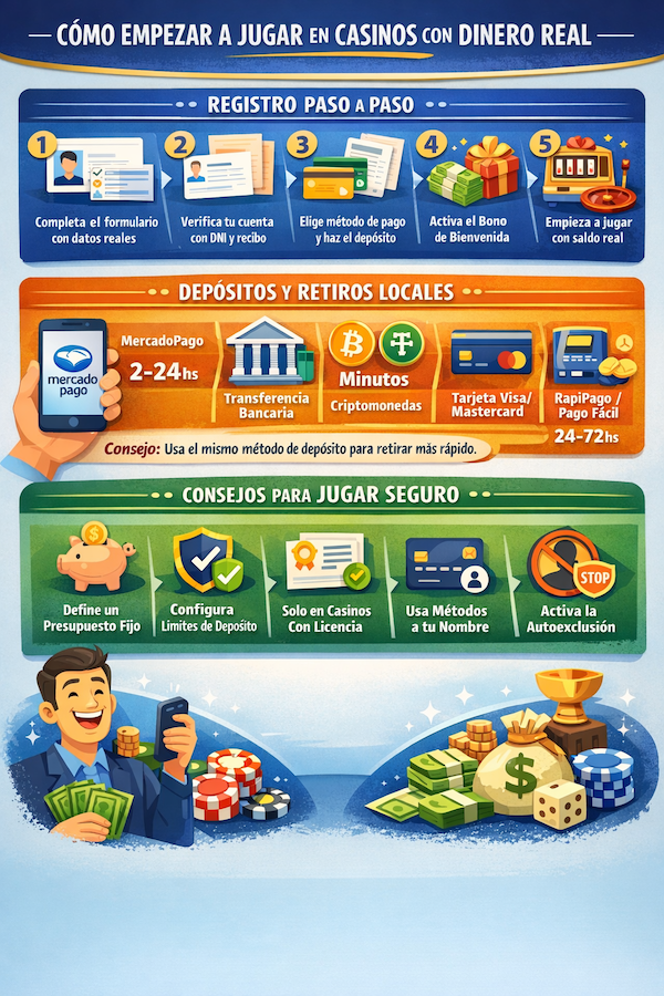 Cómo empezar a jugar en casinos con dinero real